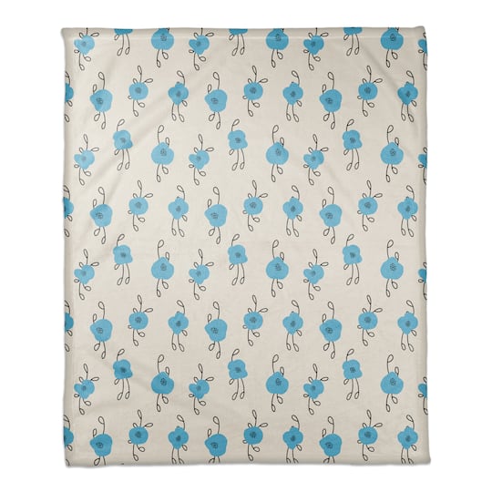 Blue Blooms 50" x 60" Coral Fleece Blanket